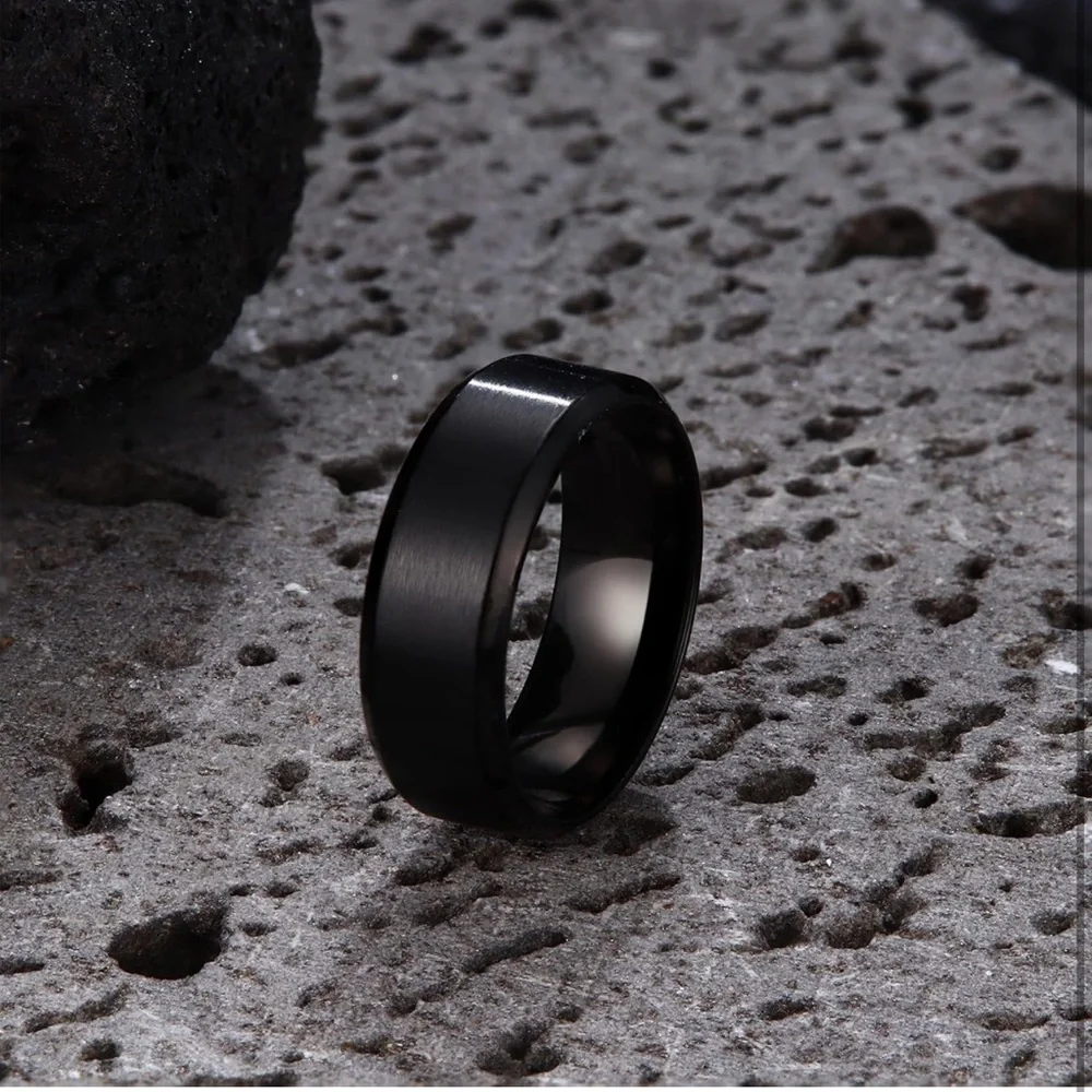 Men’s Stainless Steel Wedding Bands 8MM, 3Pcs Set - Picture 8 of 9